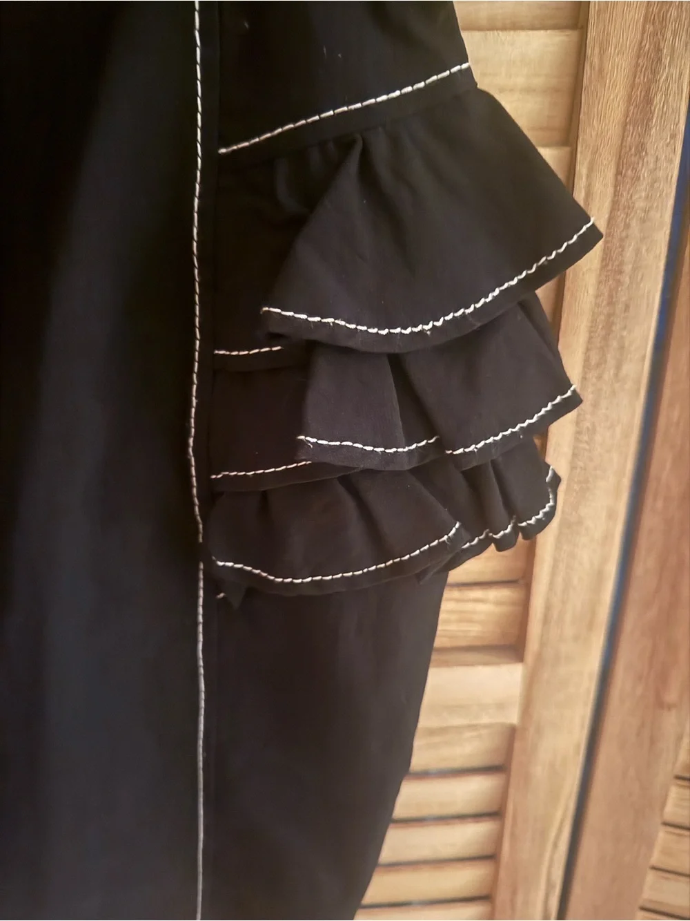 bebe Black Peplum Ruffle Sheath Dress